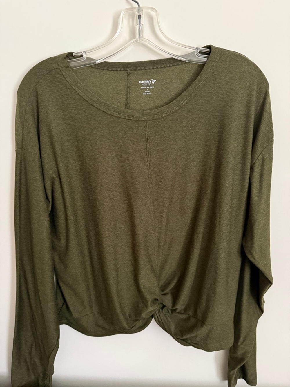 Old Navy Olive Twist-Hem Long Sleeve Top